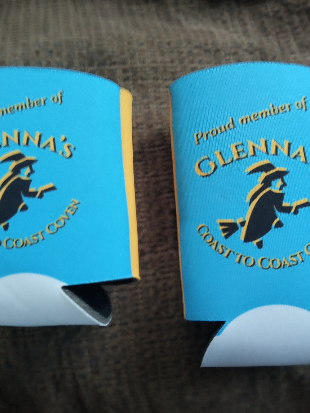Witch on Broomstick Can Cooler 2 - Pair